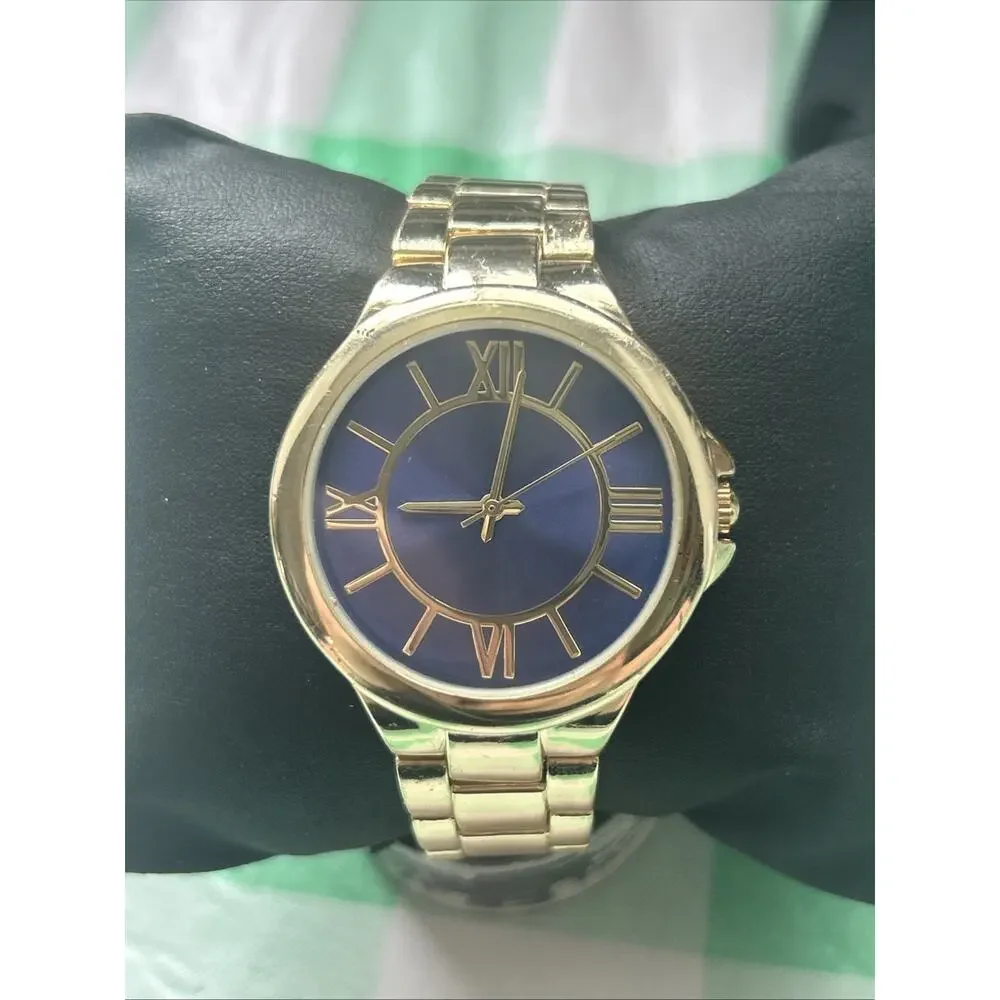 Gold Tone Blue Dial Women’s Quartz Watch